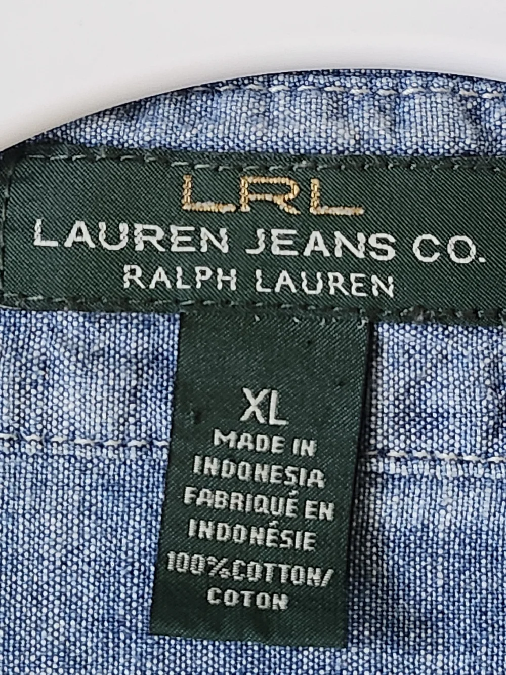 Lot of 2 Shirts Lauren Ralph Lauren & Anne Klein Chambray and Linen Blend - Picture 4 of 12